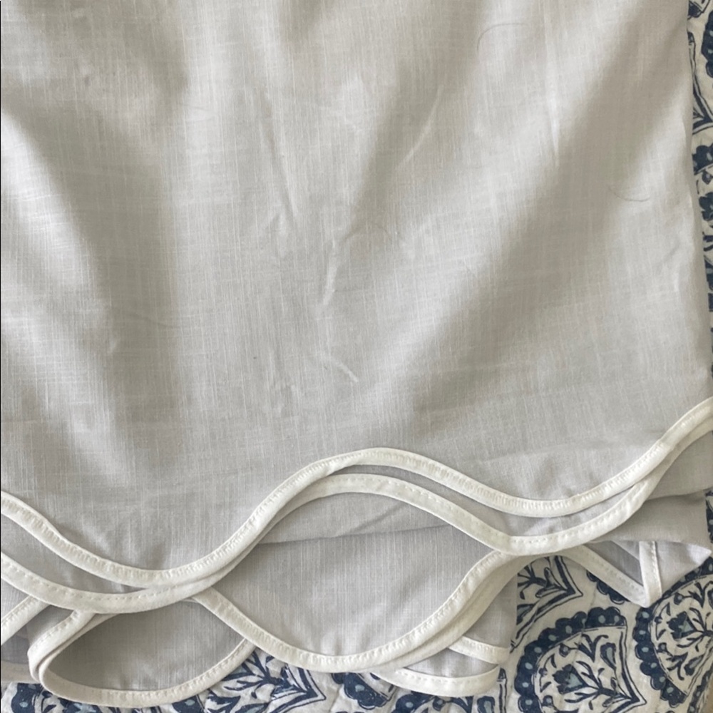West Elm White Shower Curtain Minimalist Design - Picture 3 of 5